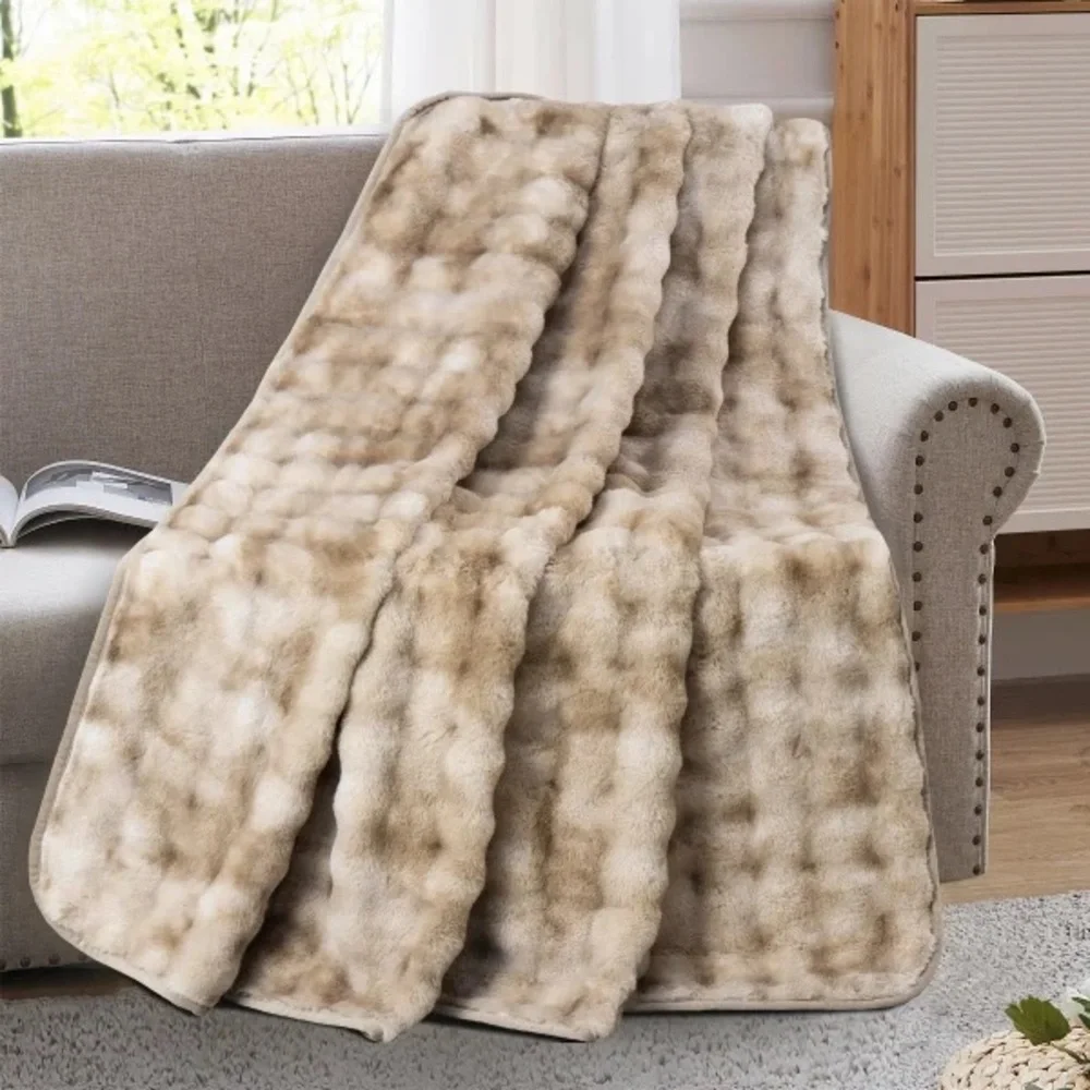 Brentwood Oversized Waterproof Pet Blanket and Furniture Protector, Bubble Fur